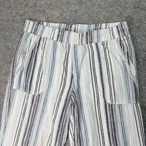 Briggs Striped Wide Leg Cropped Pants Elastic Waist Summer Casual Size‎ 8